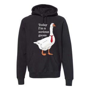 Today I Am A Serious Goose Funny Oddly Specific Dank Meme Premium Hoodie