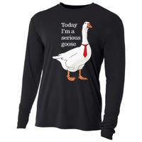 Today I Am A Serious Goose Funny Oddly Specific Dank Meme Cooling Performance Long Sleeve Crew