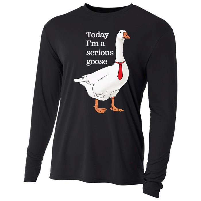 Today I Am A Serious Goose Funny Oddly Specific Dank Meme Cooling Performance Long Sleeve Crew