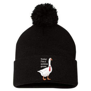 Today I Am A Serious Goose Funny Oddly Specific Dank Meme Pom Pom 12in Knit Beanie