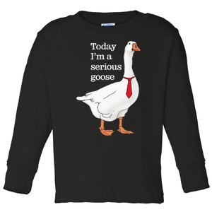 Today I Am A Serious Goose Funny Oddly Specific Dank Meme Toddler Long Sleeve Shirt