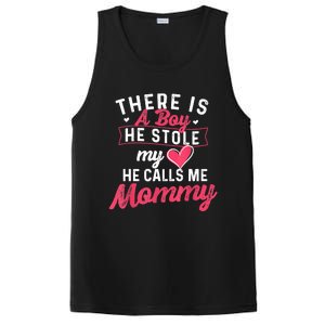 There Is A He Stole My Heart He Calls Me Mommy Mother PosiCharge Competitor Tank