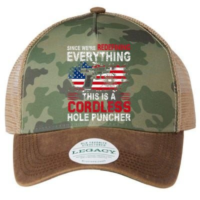 This Is A Cordless Hole PuncherweRe Redefining Everything Legacy Tie Dye Trucker Hat