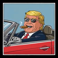 Trump In A Convertible Smoking A Cigar Impact Tech Backpack