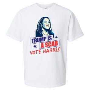 Trump Is A Scab Vote Kamala Harris Funny 2024 Sueded Cloud Jersey T-Shirt