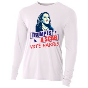 Trump Is A Scab Vote Kamala Harris Funny 2024 Cooling Performance Long Sleeve Crew