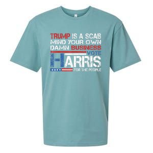 Trump Is A Scab Vote Kamala Harris Funny 2024 Sueded Cloud Jersey T-Shirt