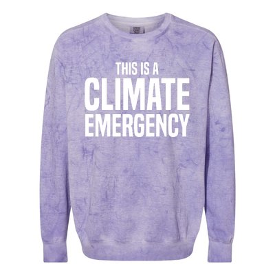 This Is A Climate Emergency Colorblast Crewneck Sweatshirt