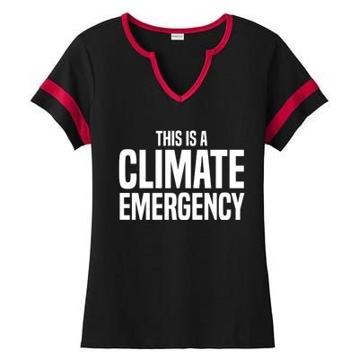 This Is A Climate Emergency Ladies Halftime Notch Neck Tee