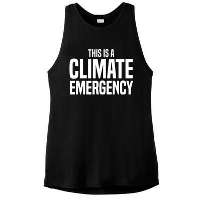 This Is A Climate Emergency Ladies PosiCharge Tri-Blend Wicking Tank