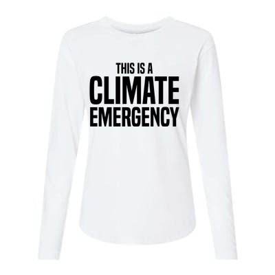 This Is A Climate Emergency Womens Cotton Relaxed Long Sleeve T-Shirt