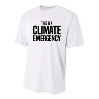 This Is A Climate Emergency Youth Performance Sprint T-Shirt