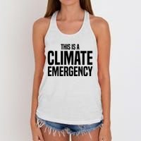 This Is A Climate Emergency Women's Knotted Racerback Tank