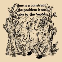Time Is A Construct The Problem Is Us Take To The Woods Drawstring Bag