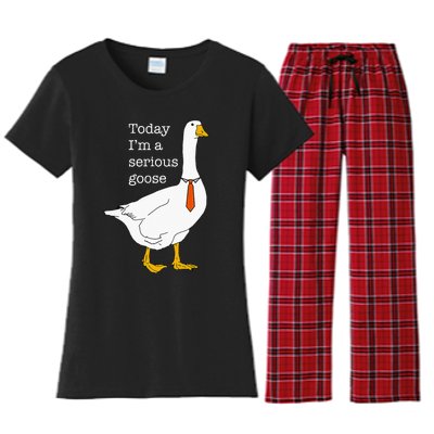 Today IM A Serious Goose Silly Goose Women's Flannel Pajama Set