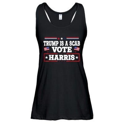 Trump Is A Scab Vote Kamala Harris 2024 Ladies Essential Flowy Tank