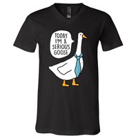 Today IM A Serious Goose Funny Serious Goose V-Neck T-Shirt