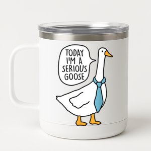 Today IM A Serious Goose Funny Serious Goose 12 oz Stainless Steel Tumbler Cup