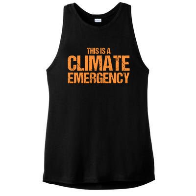 This Is A Climate Emergency Ladies PosiCharge Tri-Blend Wicking Tank