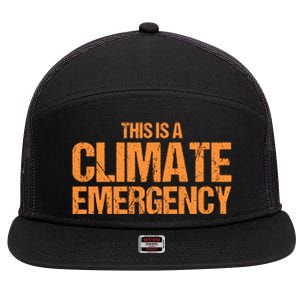 This Is A Climate Emergency 7 Panel Mesh Trucker Snapback Hat