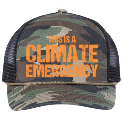 This Is A Climate Emergency Retro Rope Trucker Hat Cap