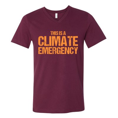 This Is A Climate Emergency V-Neck T-Shirt