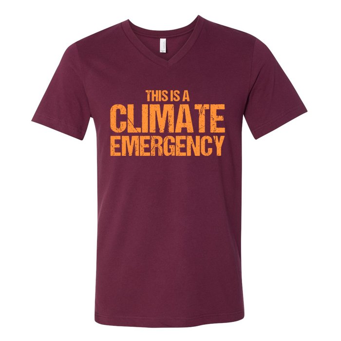 This Is A Climate Emergency V-Neck T-Shirt