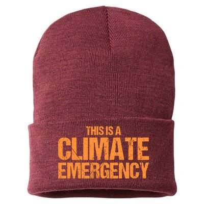 This Is A Climate Emergency Sustainable Knit Beanie