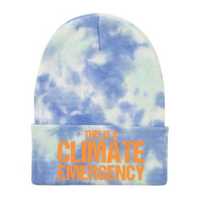 This Is A Climate Emergency Tie Dye 12in Knit Beanie