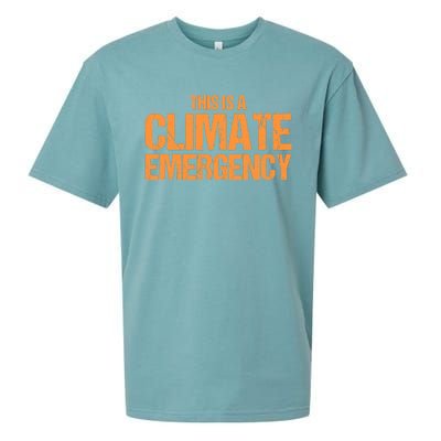 This Is A Climate Emergency Sueded Cloud Jersey T-Shirt