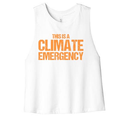 This Is A Climate Emergency Women's Racerback Cropped Tank