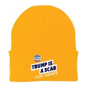 Trump Is A Scab Vote Kamala Harris Knit Cap Winter Beanie