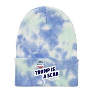 Trump Is A Scab Vote Kamala Harris Tie Dye 12in Knit Beanie