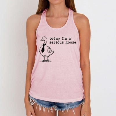 Today IM A Serious Goose Gift Women's Knotted Racerback Tank