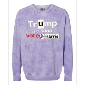 Trump Is A Scab Vote Kamala Harris Colorblast Crewneck Sweatshirt