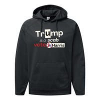 Trump Is A Scab Vote Kamala Harris Performance Fleece Hoodie