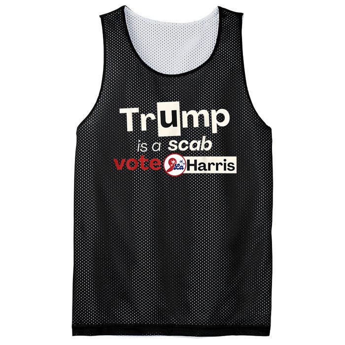 Trump Is A Scab Vote Kamala Harris Mesh Reversible Basketball Jersey Tank