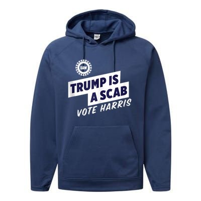 Trump Is A Scab Trump’S A Scab Performance Fleece Hoodie