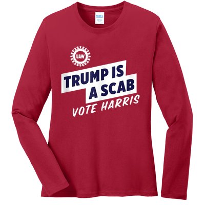 Trump Is A Scab Trump’S A Scab Ladies Long Sleeve Shirt