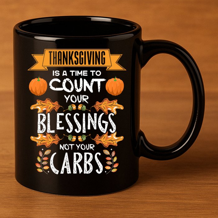 Thanksgiving Is A Time To Count Your Blessings Not Your Carbs 11oz C Handle Ceramic Mug