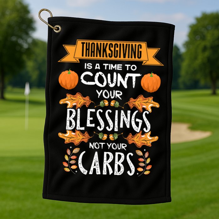 Thanksgiving Is A Time To Count Your Blessings Not Your Carbs Golf Towel
