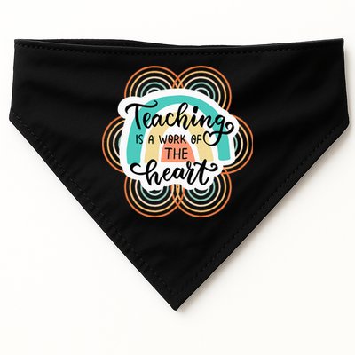 Teaching Is A Work Of The Heart USA-Made Doggie Bandana