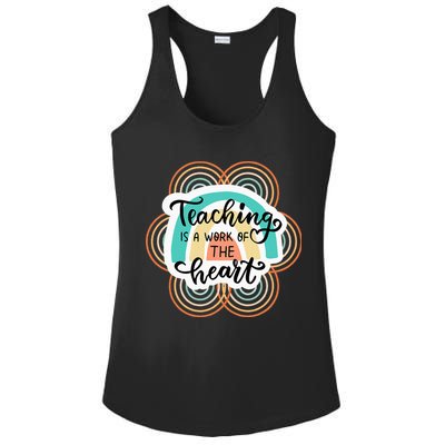 Teaching Is A Work Of The Heart Ladies PosiCharge Competitor Racerback Tank