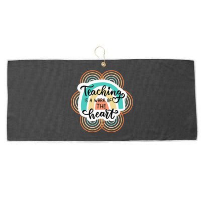 Teaching Is A Work Of The Heart Large Microfiber Waffle Golf Towel