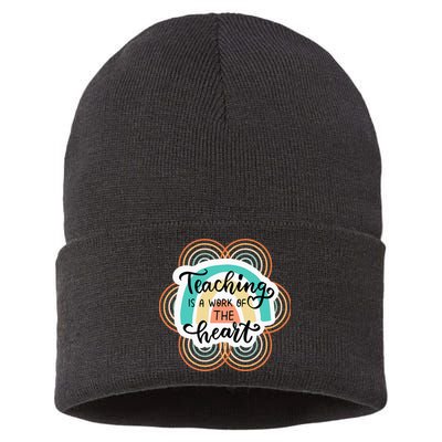 Teaching Is A Work Of The Heart Sustainable Knit Beanie