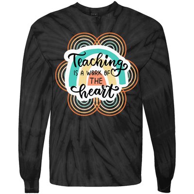 Teaching Is A Work Of The Heart Tie-Dye Long Sleeve Shirt