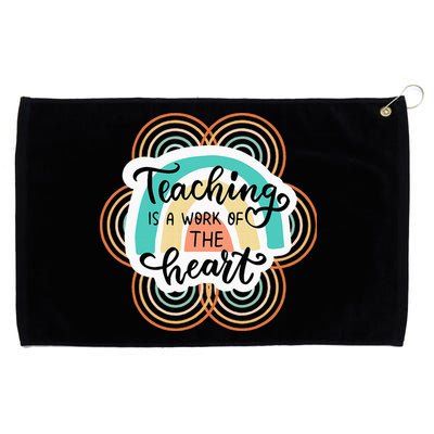 Teaching Is A Work Of The Heart Grommeted Golf Towel