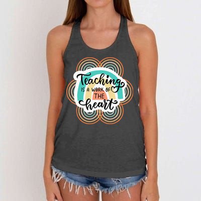 Teaching Is A Work Of The Heart Women's Knotted Racerback Tank
