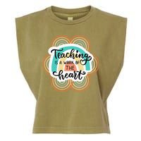 Teaching Is A Work Of The Heart Garment-Dyed Women's Muscle Tee