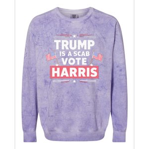 Trump Is A Scab Vote Kamala Harris 2024 Colorblast Crewneck Sweatshirt